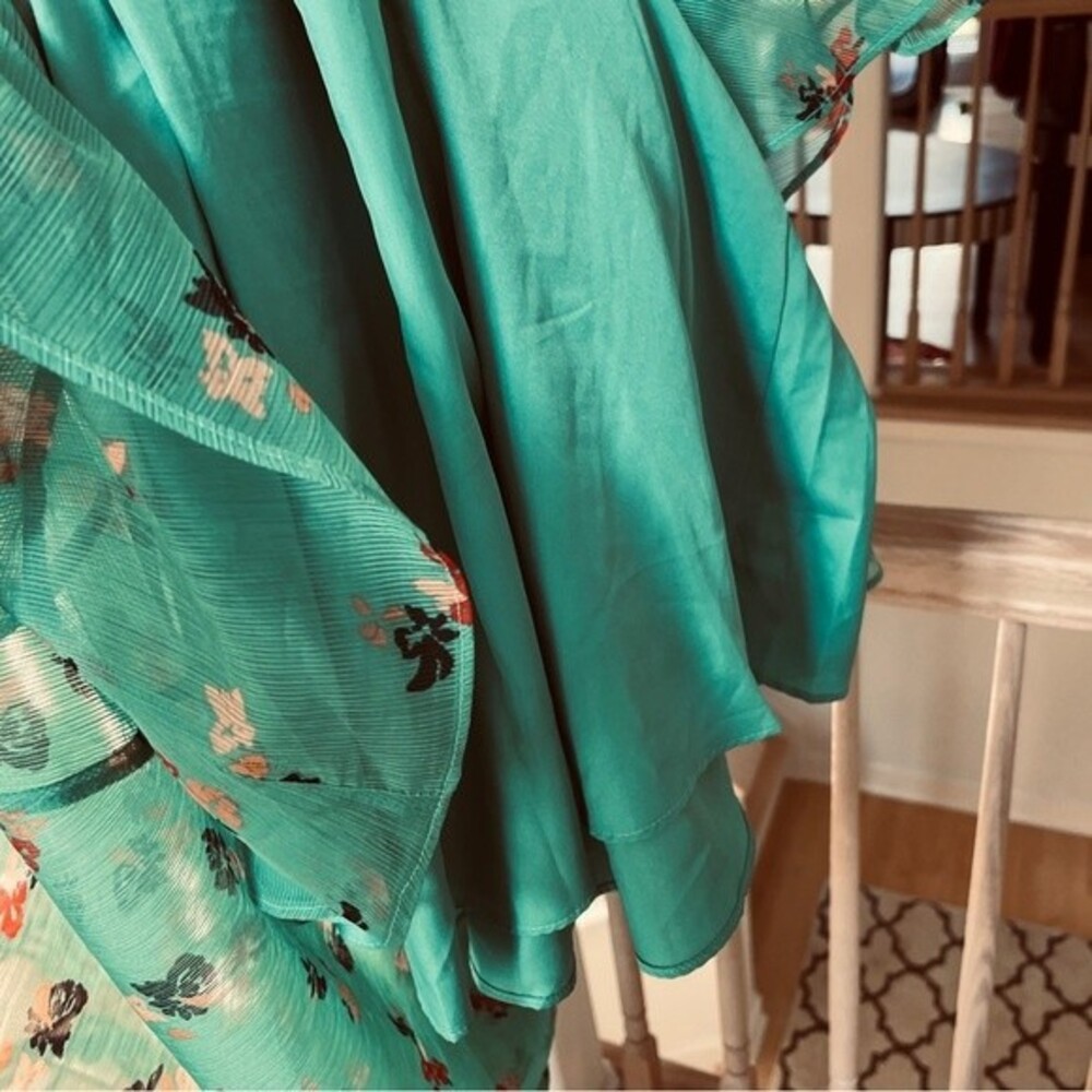 The Nines by HATCH Floral Print Flutter Short Sleeve Chiffon Maternity Dress M - Picture 4 of 11